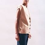 JUMPER 1234 Boyfriend Button Vest in Cloudy