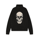 JUMPER 1234 Cashmere Wool Skull Roll Collar in Black