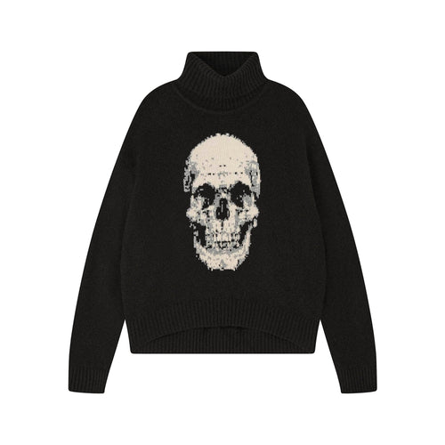 JUMPER 1234 Cashmere Wool Skull Roll Collar in Black