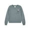 JUMPER 1234 Cashmere Wool Skull Patch Crew in Mid Grey