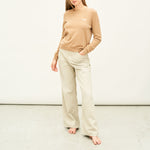 JUMPER 1234 Cashmere Naughty Crew in Sandstone