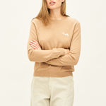 JUMPER 1234 Cashmere Naughty Crew in Sandstone