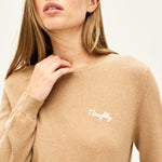 JUMPER 1234 Cashmere Naughty Crew in Sandstone