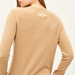 JUMPER 1234 Cashmere Naughty Crew in Sandstone