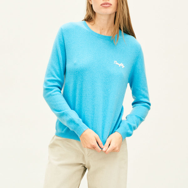 JUMPER 1234 Cashmere Naughty Crew in Mint Blue