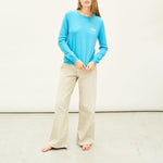 JUMPER 1234 Cashmere Naughty Crew in Mint Blue