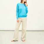 JUMPER 1234 Cashmere Naughty Crew in Mint Blue