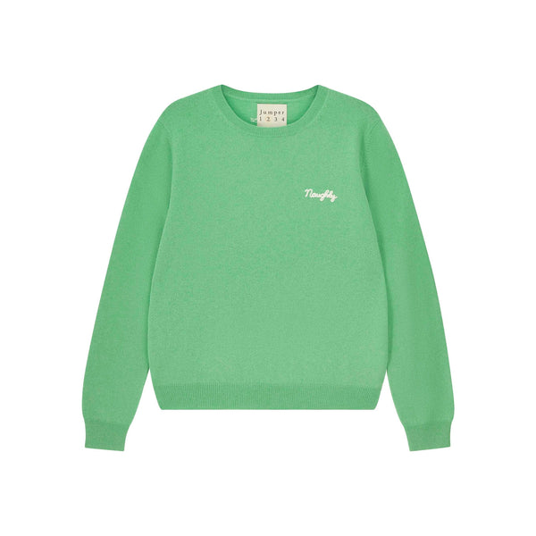 JUMPER 1234 Cashmere Naughty Crew in Green