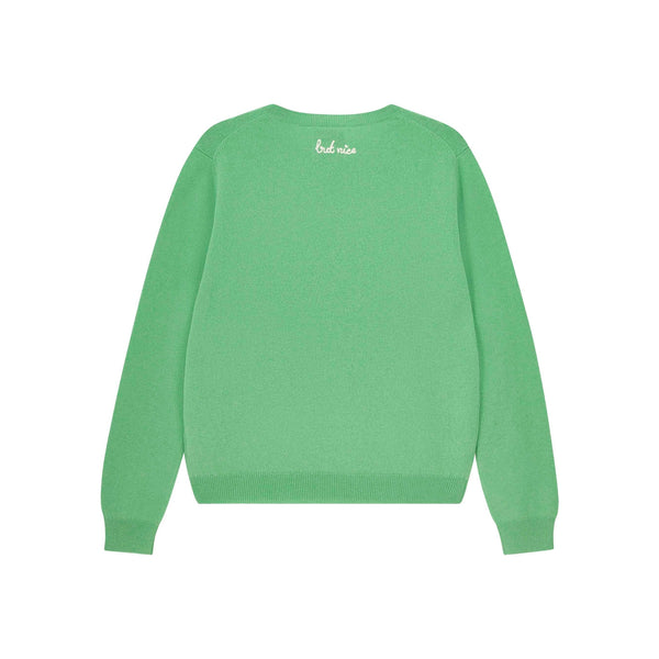 JUMPER 1234 Cashmere Naughty Crew in Green