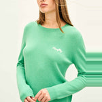JUMPER 1234 Cashmere Naughty Crew in Green