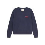 JUMPER 1234 Cashmere Naughty Crew in Navy and Red