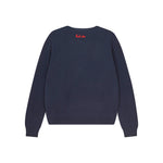 JUMPER 1234 Cashmere Naughty Crew in Navy and Red