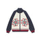 JUMPER 1234 Cashmere Wool Snowflake Zip Up in Cream and Navy