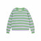 JUMPER 1234 Cashmere Stripe Distressed Crew in Green and Lilac