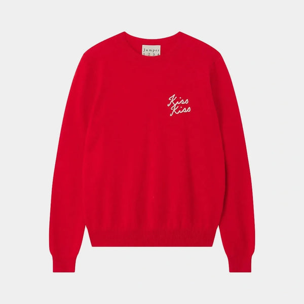 JUMPER 1234 Kiss Kiss Crew Neck T-shirt Cashmere Jumper in  Rose/Jasmine