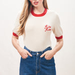 JUMPER 1234 Kiss Kiss Crew Neck T-shirt Cashmere Jumper in  Rose/Jasmine