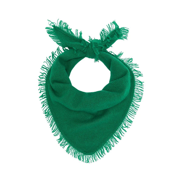 JUMPER 1234 Distressed Triangle Cashmere Scarf in Olive Green