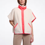 RINO & PELLE Zehra Teddy Fleece Gilet in Birch/Pink