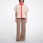 RINO & PELLE Zehra Teddy Fleece Gilet in Birch/Pink