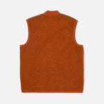 UNIVERSAL WORKS Zip Waistcoat in Rust