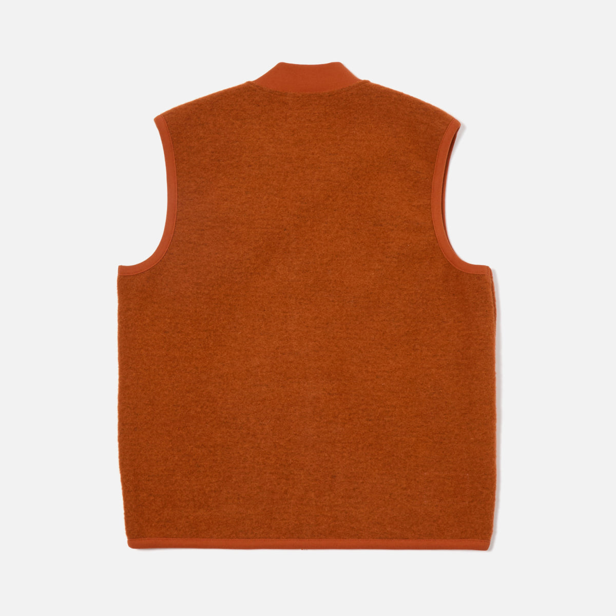 UNIVERSAL WORKS Zip Waistcoat in Rust