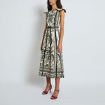 SOPHIE + LUCIE Christian Embroidered Dress in Cream/Black