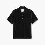 OAS Girona Velour Polo Shirt in Nearly Black