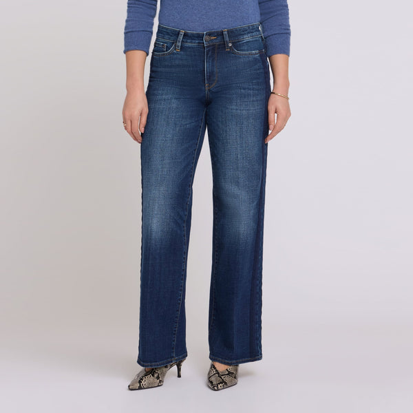 NYDJ Teresa Wide Leg Jeans with Stripe in Skylark