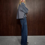 MOS MOSH MMGodinaz Oversize Rollneck Wool Jumper in Thunderstorm