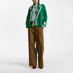 ESSENTIEL ANTWERP Kugar Contrast Trim Cardigan in Green