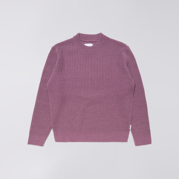 EDWIN Nix Round Neck Wool Sweater  in Grape Nectar