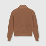 BEATRIZ FUREST Morgan Ribbed Shawl Cardigan in Camel