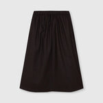 BEATRIZ FUREST College Pleated Wool Midi Skirt in Dark Brown
