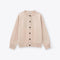 ROSSO35 Round Neck Wool Cardigan in Oatmeal