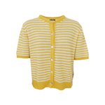 BLACK COLOUR BCDell Striped Short Sleeve Cardigan in Sun