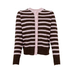 BLACK COLOUR BCDell Puff Stripe Cardigan in Brown
