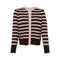 BLACK COLOUR BCDell Puff Stripe Cardigan in Brown