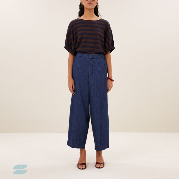 BY-BAR Merle Big Stripe Top in Coffee Bean