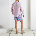 PINK HOUSE MUSTIQUE Mens Agave Linen Shirt  in Pink