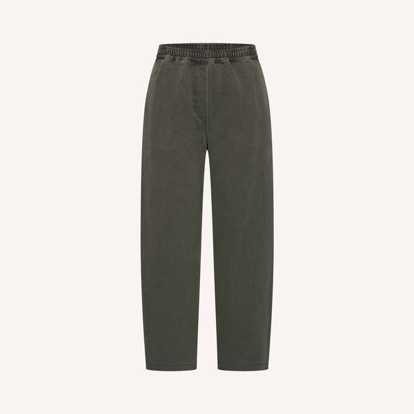 BY-BAR Davi Tapered Loose Fit Ankle Trousers in Olive
