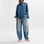 ESSENTIEL ANTWERP Katsu Barrel Leg Jeans in Aquamarine