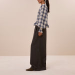 BY-BAR Yena Frill Hem Blouse in Tokyo Check