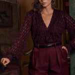 AUBADE Les Body Long Sleeve Bodysuit in Supreme Burgundy