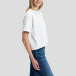 LEE Short Sleeve Cropped T Shirt in Bright White