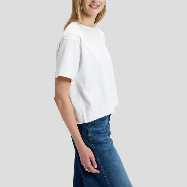 LEE Short Sleeve Cropped T Shirt in Bright White