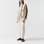 MARFA STANCE Parachute Silk Nylon Vest in Pale Olive/ Oyster