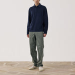 HARTFORD Light Fleece Rugby Shirt in Marine Blue