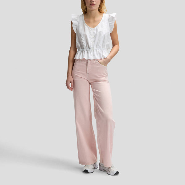 LEE Ruffle Sleeve Shirt in Bright White