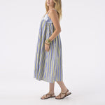 ORFEO Louane Strappy Midi Dress in Blue Check