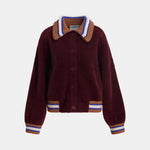 ESSENTIEL ANTWERP Kamore Knit Jacket with Collar in Wine